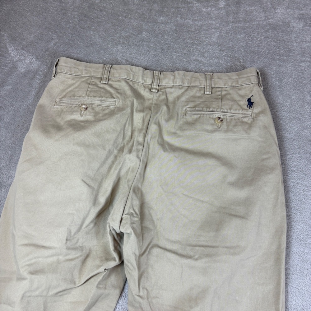 Polo Pants Men 35x30 (Fits 35x28) Preston Pant Straight Leg Chino Khaki Tan - Picture 5 of 11